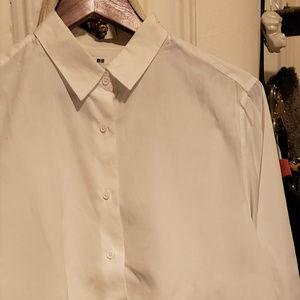 White Cotton mix Women's Blouse